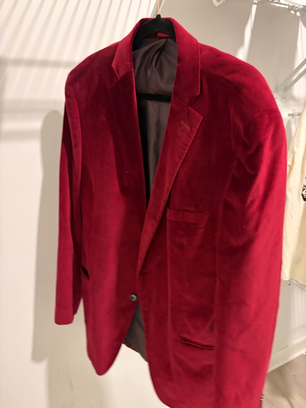 Alfani Men's Deep Red Velvet Sport Coat